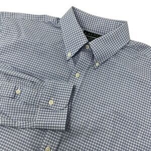 Lauren Ralph Lauren Men's Size 17 34/35 Classic Fit Long Sleeve Shirt Blue Check